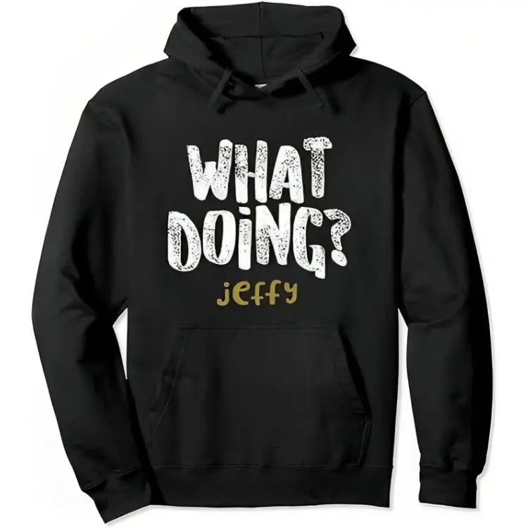 Jeffy Hoodie Pullover What Doing Black